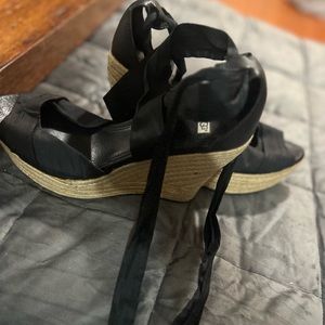 Ugg Wedge Sandals, black, Size 10